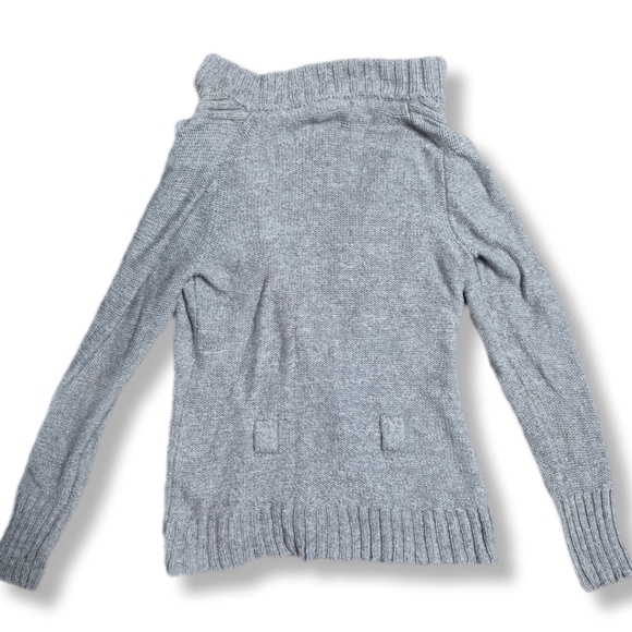 Banana Republic Women's Gray Knitted Buttoned Cotton Sweater Sz. Medium - Picture 3 of 12